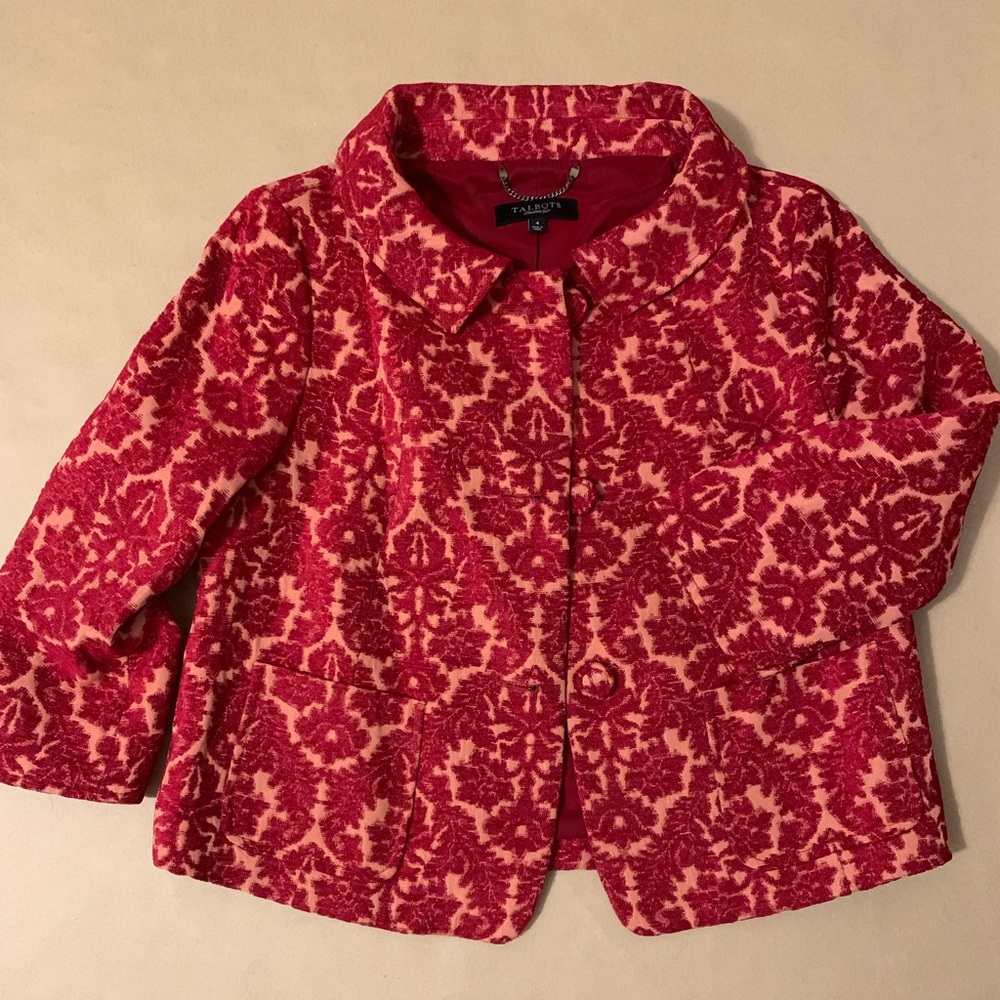 Red Brocade Talbots Blazer.